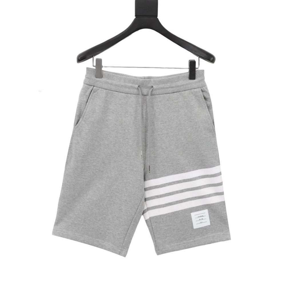 Thom Browne Light Grey Cotton Loopback Engineered 4-Bar Sweat Shorts